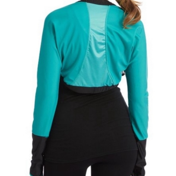 Moxie Cycling Bolero Jacket Black/Aqua Large NWT - Picture 4 of 8